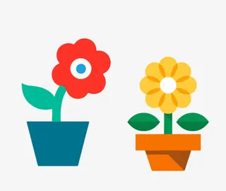 盆栽花朵素材免抠