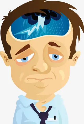 灵感枯竭插画免抠