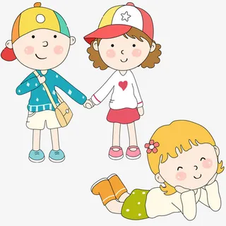 三个小朋友免抠