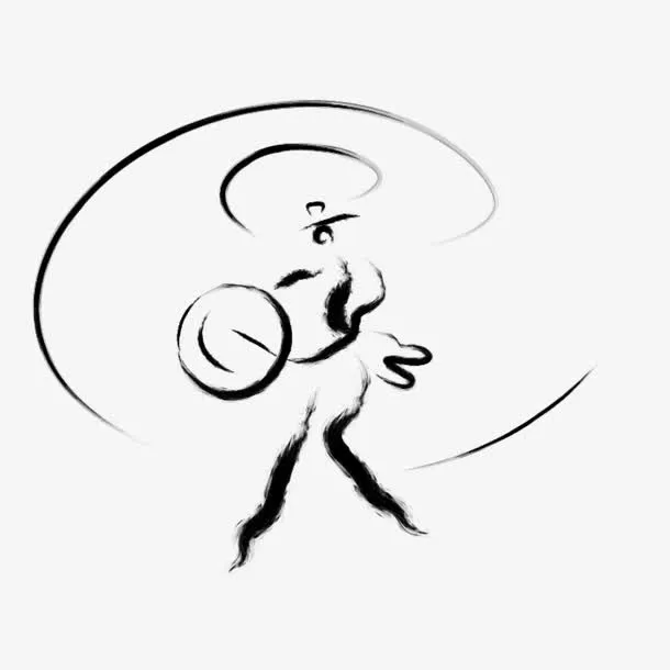 手绘的水墨人免抠