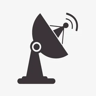 手绘黑色雷达接收器免抠