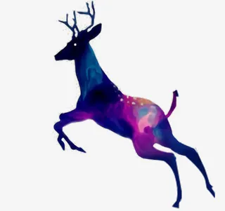 欢快的小鹿。免抠