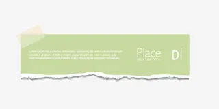 不规则清新齿状撕边矩形文本框免抠标签元素