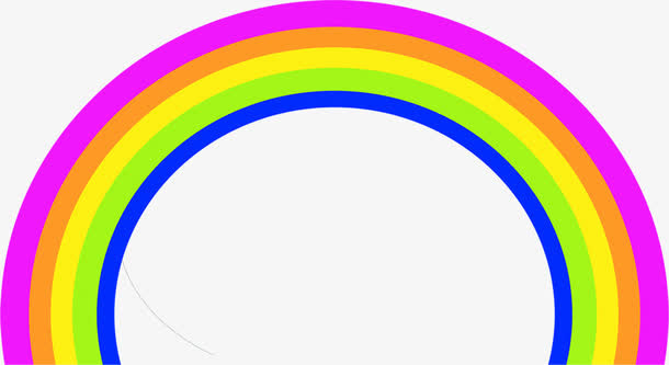 彩虹七色彩虹半圆形免抠