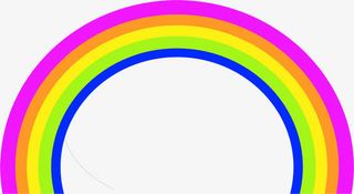 彩虹七色彩虹半圆形免抠