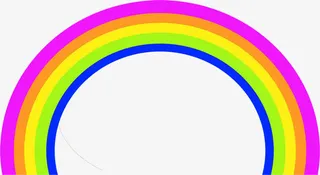 彩虹七色彩虹半圆形免抠