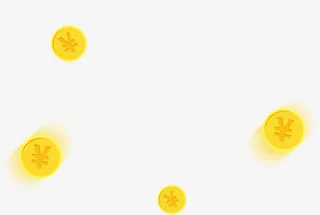 唯美精美漂浮金币免抠