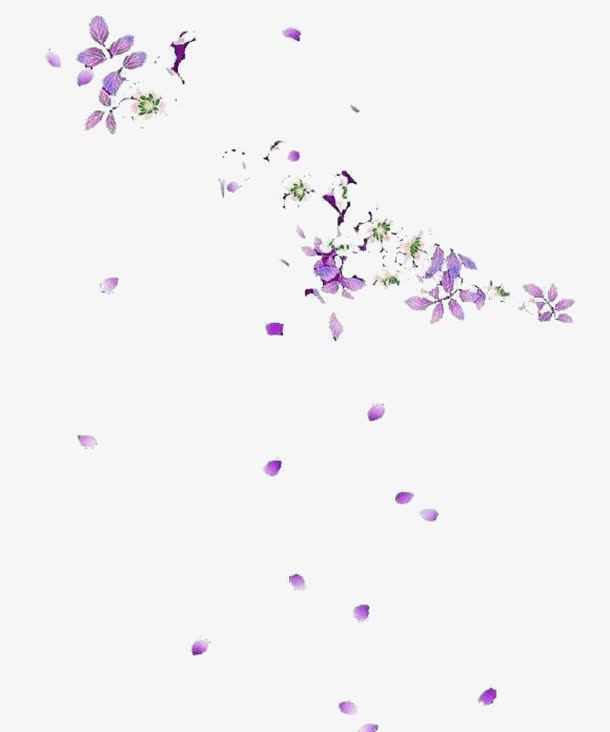 紫色清新花瓣漂浮素材免抠