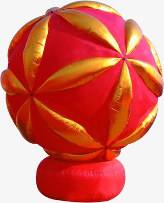 红色的舞狮绣球高清背景图片