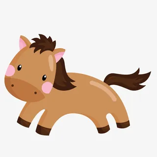 卡通奔跑的小马设计免抠