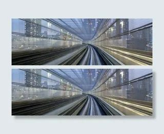 铁路主题banner创意设计免抠