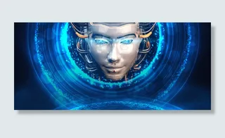 机器人科幻海报大气科技蓝色banner高清