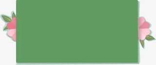 春天绿色花纹标签免抠