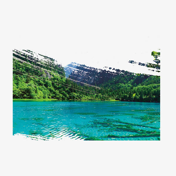 水彩山水免抠