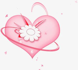 爱心夏日手绘效果粉红色免抠