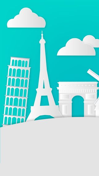 扁平旅游建筑背景高清