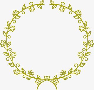 绿色春季花圈植物免抠