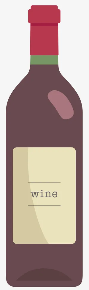 手绘卡通扁平化红酒瓶设计免抠
