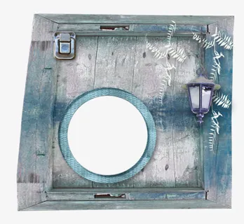 破败陈旧复古墙壁圆形边框免抠