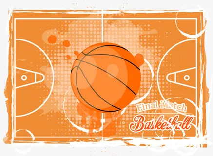 橘色篮球场免抠