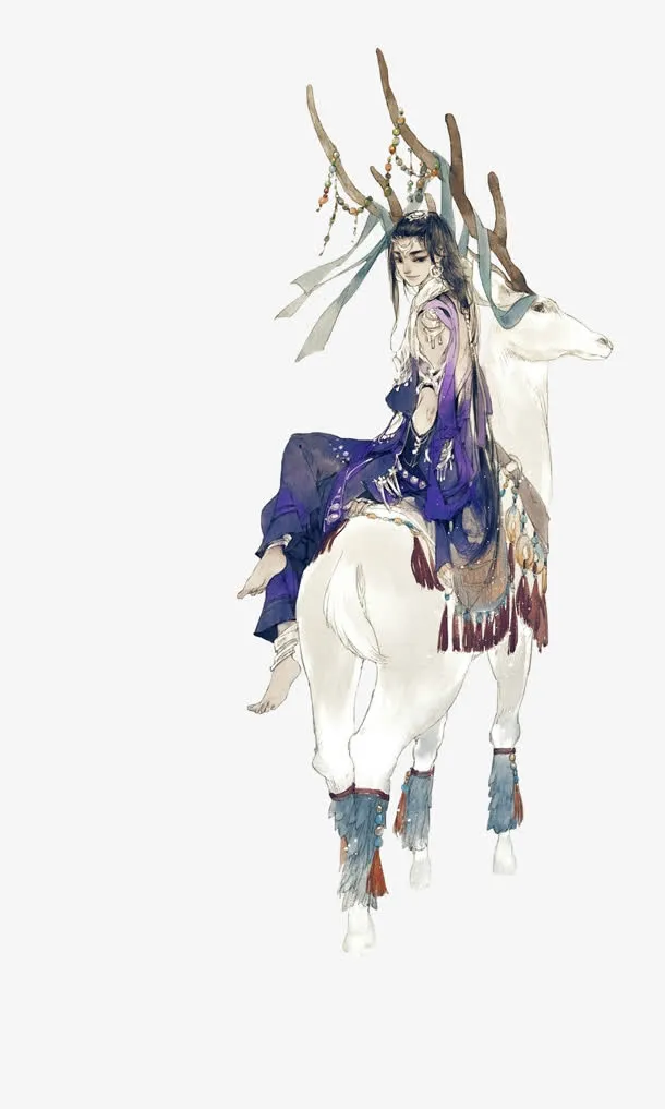 彩绘立绘麋鹿免抠
