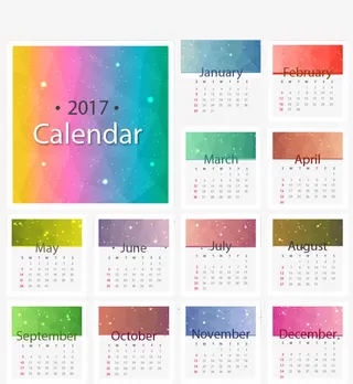 梦幻彩色日历免抠