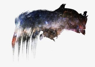 水墨效果星空免抠