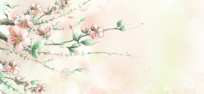手绘花瓣梦幻黄色banner背景高清