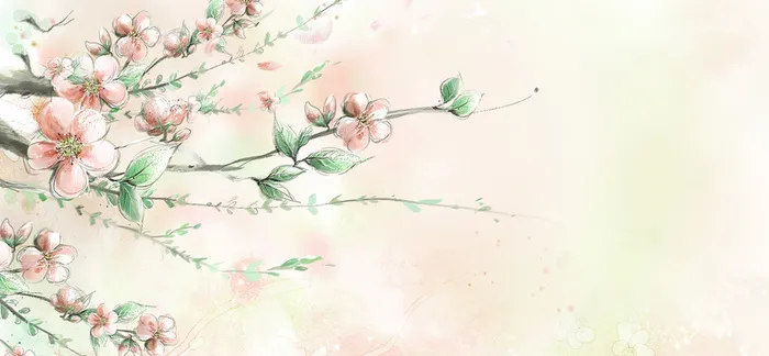 手绘花瓣梦幻黄色banner背景高清