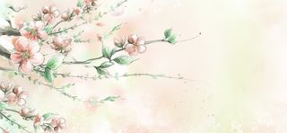 手绘花瓣梦幻黄色banner背景高清