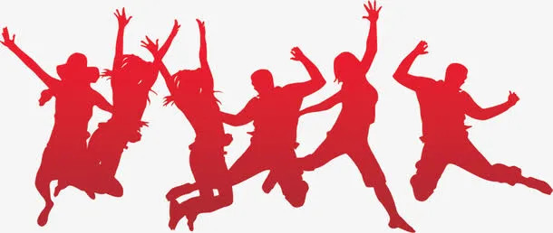 奥运会跳起狂欢剪影免抠