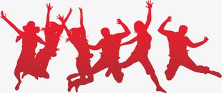 奥运会跳起狂欢剪影免抠