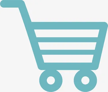 蓝色购物车设计图标免抠