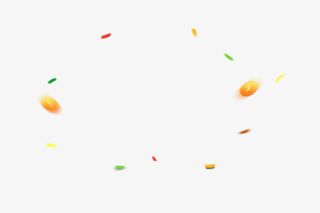 双十一漂浮钱币彩带免抠