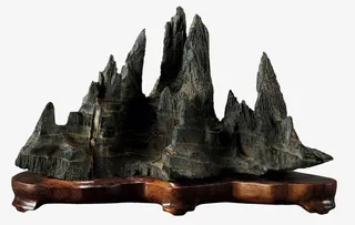 高山流水灵璧石免抠图片免抠