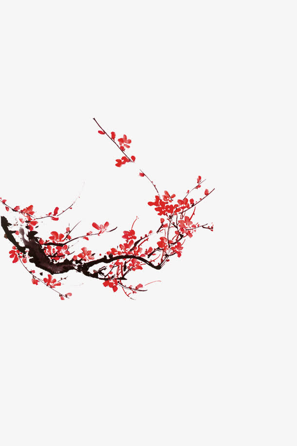 水墨的花免抠