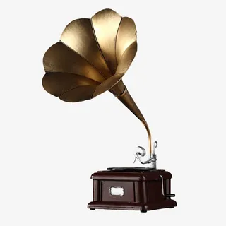 复古老式铁质留声机免抠