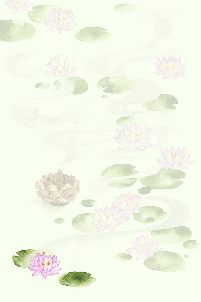 清新荷花绿色海报背景高清
