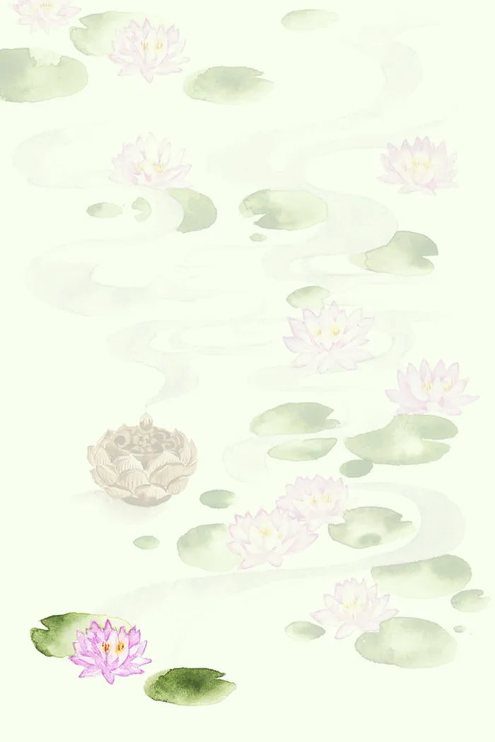 清新荷花绿色海报背景高清