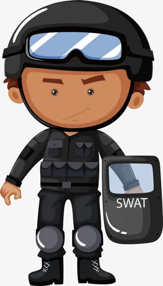 卡通警察武警人物免抠