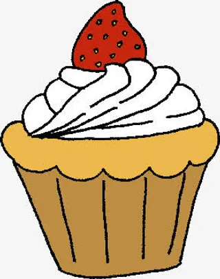 可口草莓蛋糕手绘免抠