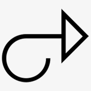 右转黑色线性箭头免抠