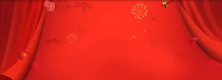 中国风大红色幕布礼花免抠