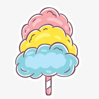 手绘卡通彩色棒棒糖棉花糖免抠