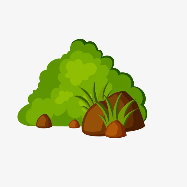 卡通草丛矢量图下载免抠