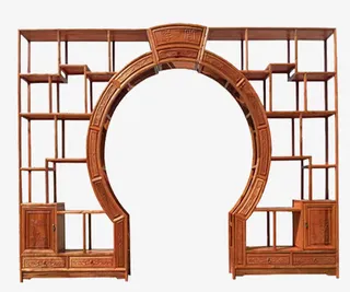 月洞门古董架免抠