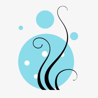 可爱小清新蓝色树枝装饰海报装饰免抠