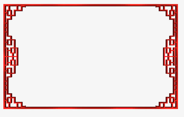 红色中国风边框免抠