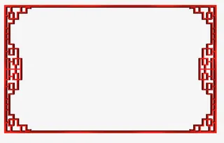 红色中国风边框免抠