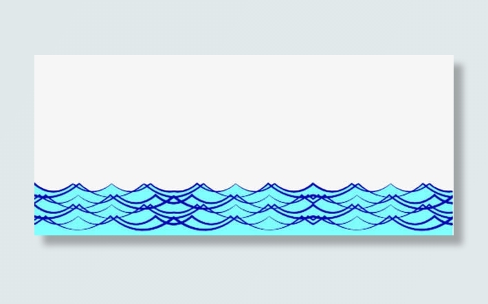 手绘蓝色水波纹免抠